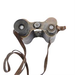 WWI Ross London binocular prismatic No.2 MK II magnification 6 binoculars, together with Aitchison London binocular prismatic No.3 Mark I maginification 6 binocular and two other cased pairs of military field binoculars   