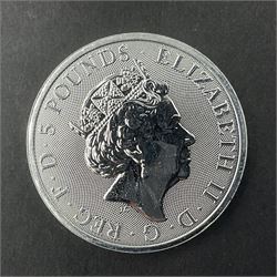 Queen Elizabeth II United Kingdom 2018 'Black Bull of Clarence' two ounce fine silver five pounds coin