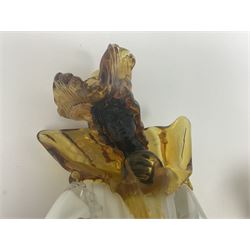 Pair of murano glass figures of Courtesans, H37cm