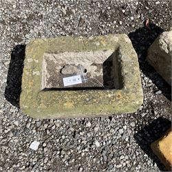 Set of four small shallow stone troughs  - THIS LOT IS TO BE COLLECTED BY APPOINTMENT FROM DUGGLEBY STORAGE, GREAT HILL, EASTFIELD, SCARBOROUGH, YO11 3TX