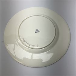 A Royal Worcester cabinet plate, decorated with and titled verso Anne Hathaway's Cottage, signed H Stinton, within a gilt rim, with black printed mark beneath, D27cm