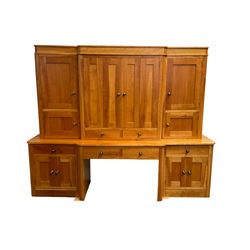 Large contemporary cherry wood break-fro