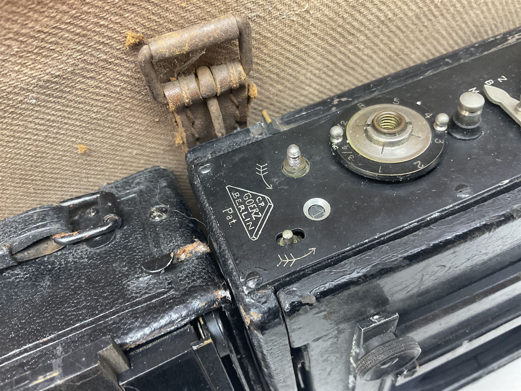 Contessa-Camera Werke folding camera, together with Hirrlinger folding camera, additional plates, two tripods and other accessories 