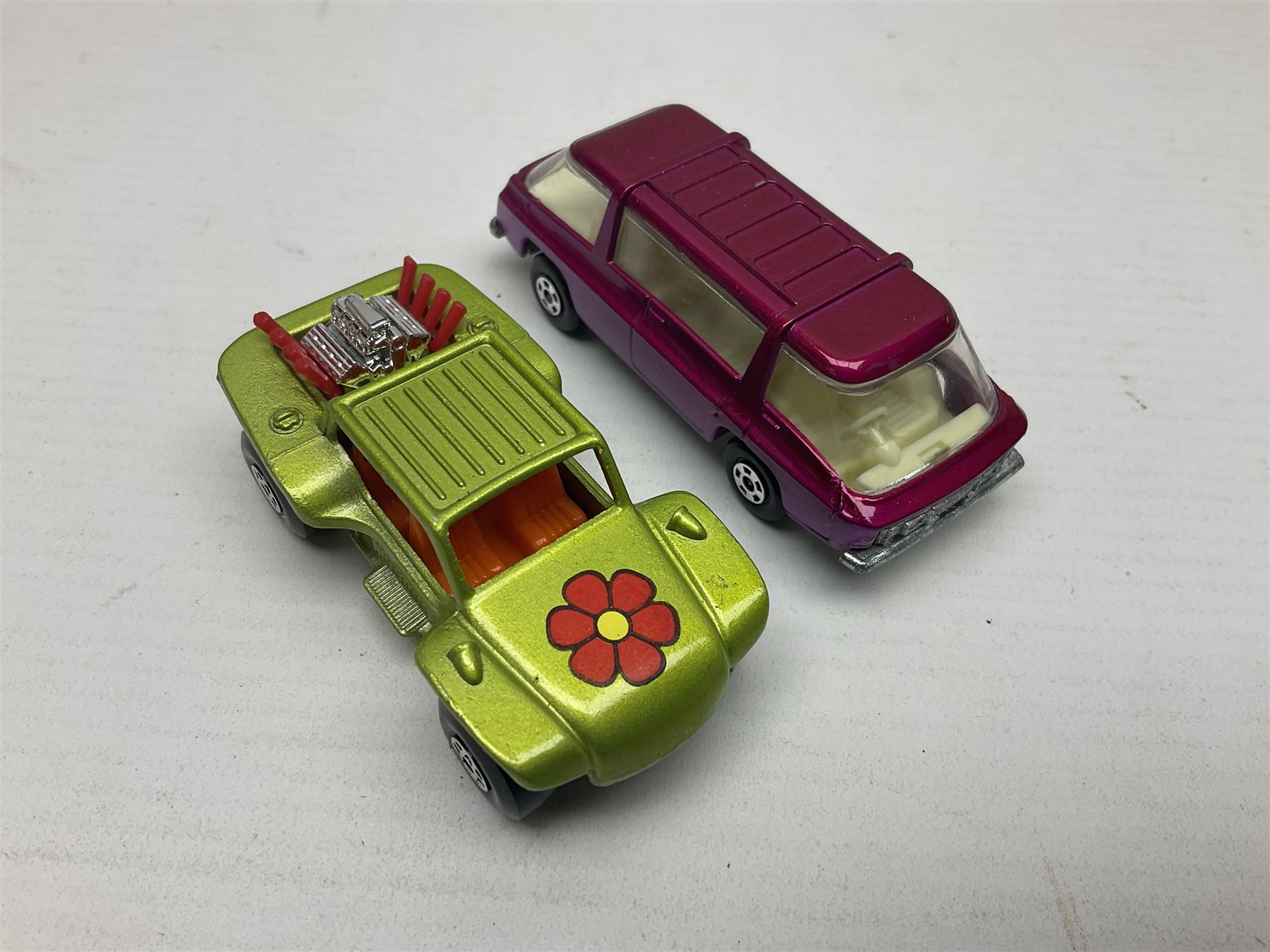 Matchbox 1-75 Series 'Superfast' ex-shop stock - eight models comprising 8f Wildcat Dragster, 9e AMX Javelin, 10e Piston Popper, 13e Baja Buggy, 14d Iso Grifo, 19e Road Dragster, 22d Freeman Intercity Commuter and 23e Volkswagen Camper; all boxed (8)