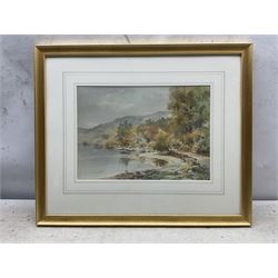 Frank Watson Wood Jnr. (Scottish 1900-1985): Lakeside Scene in the Highlands, watercolour signed 26cm x 36cm 