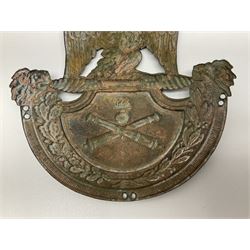 French First Empire Artillery shako plate c1814 H14cm