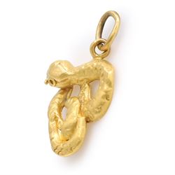 24ct gold snake pendant