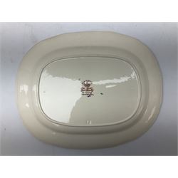 Masons dinner wares in Mandarin pattern, consisting of eight dinner plates and five soup bowls, together with Masons Mandalay pattern serving dish
