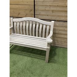 Alexander Rose teak two seater garden bench  - THIS LOT IS TO BE COLLECTED BY APPOINTMENT FROM DUGGLEBY STORAGE, GREAT HILL, EASTFIELD, SCARBOROUGH, YO11 3TX