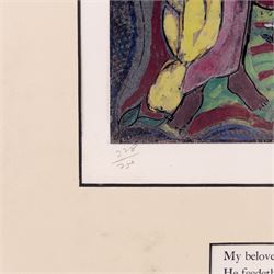 Edward Harris Wolfe (South African 1897-1982): 'Song of Songs', set of twelve limited edition lithographs on silvered paper each signed and numbered 228/250 in pencil, 36cm x 26cm, in matching frames (12)