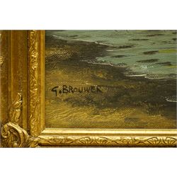 G Van de Velde AKA Gien Brouwer (Dutch 1944-): Ducks in Flight, oil on canvas signed 50cm x 39cm