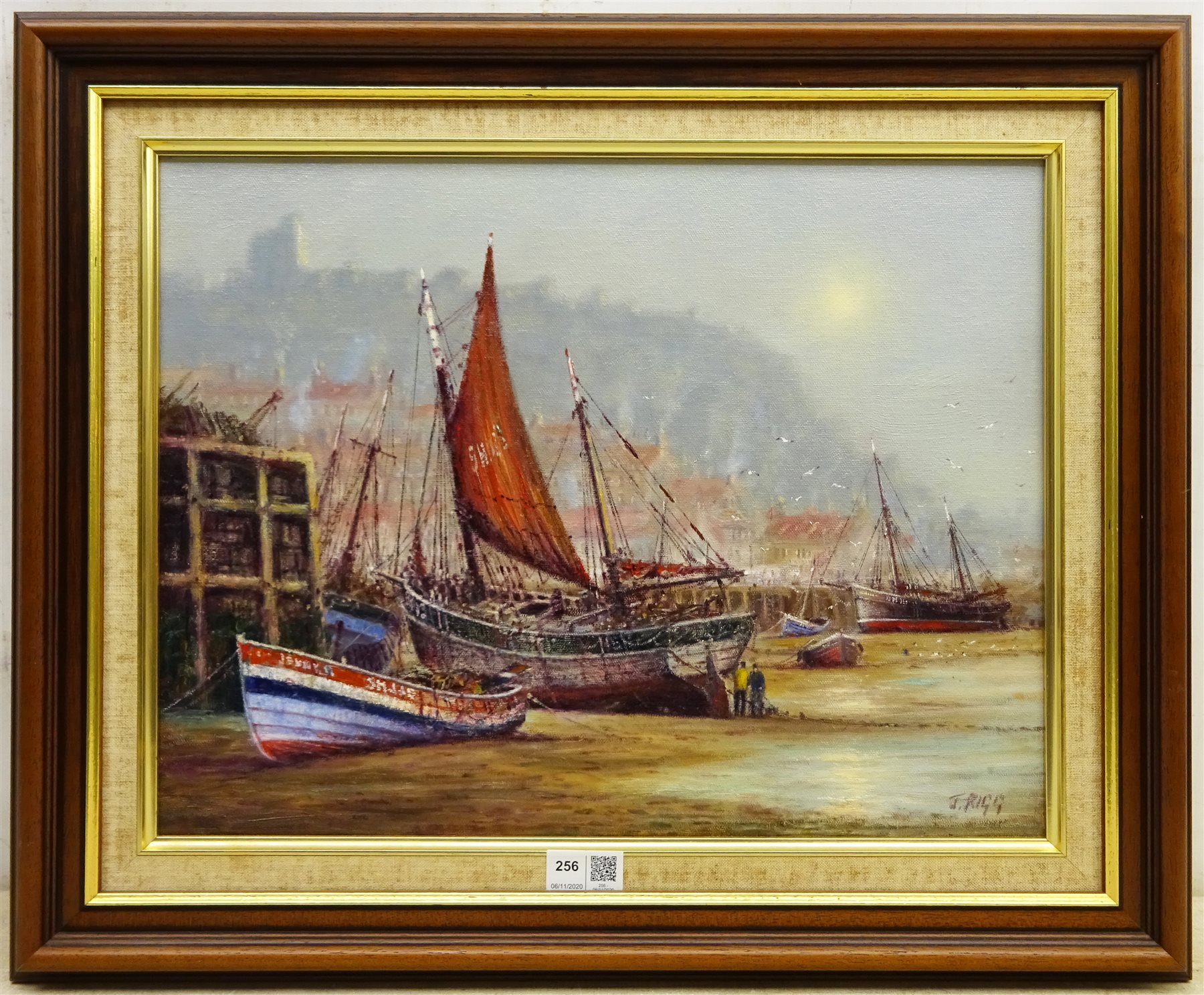 Jack Rigg (British 1927) 'Yorkshire Yawl Old Scarborough Harbour