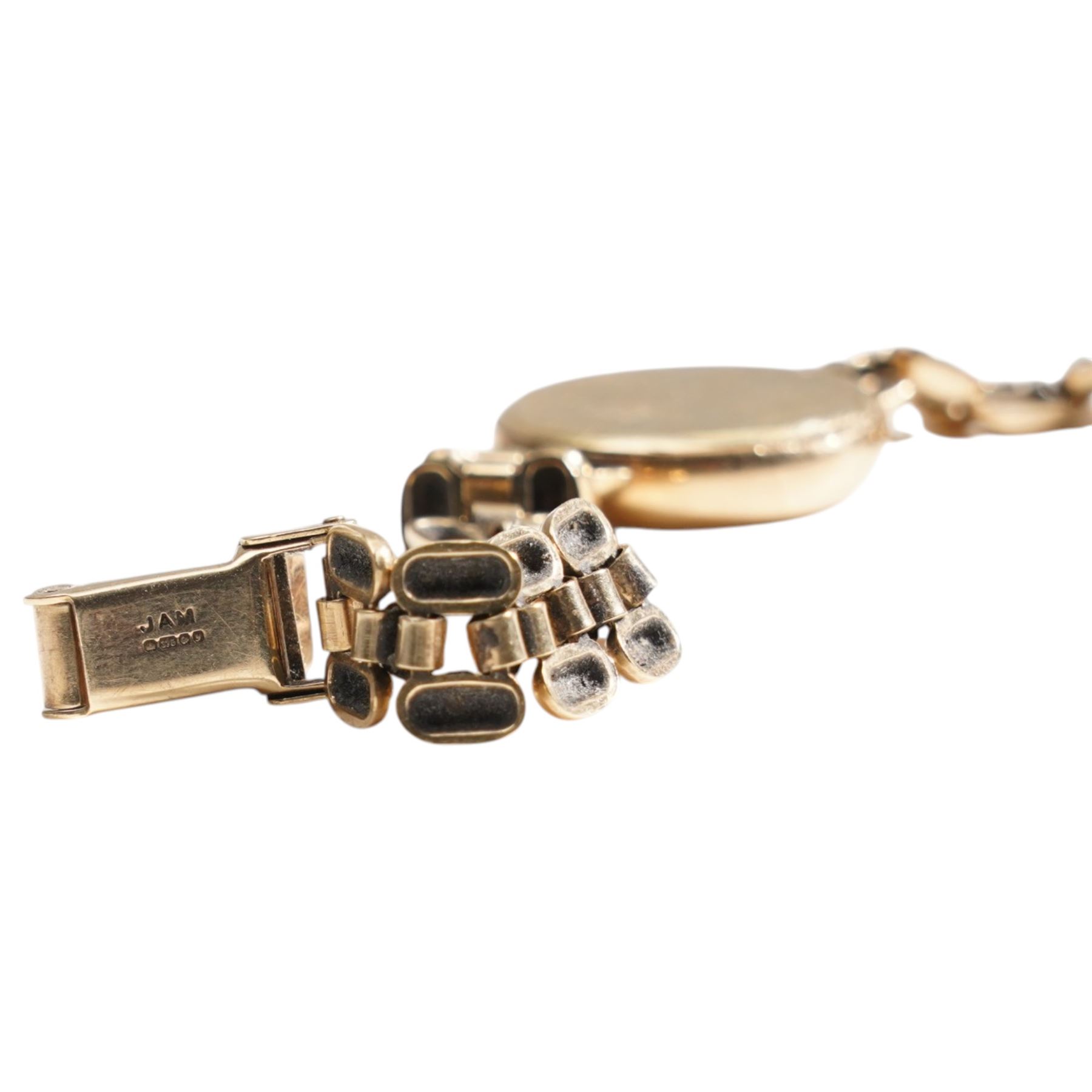 Accurist ladies 9ct gold quartz wristwatch, on integral 9ct gold bracelet, hallmarked