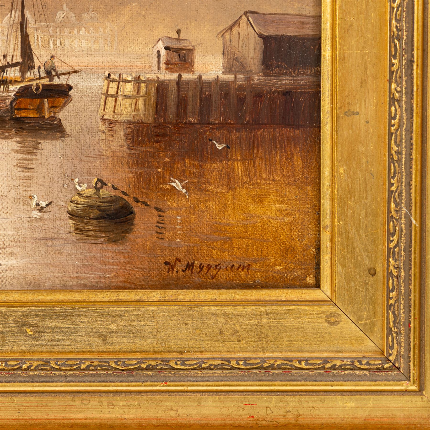 Walter Linsley Meegan (British c1860-1944): Scarborough and Whitby Harbours, pair oils on canvas signed 24cm x 34cm (2)