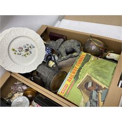 Selection of collectables, to include, vases, collectors plates, costume jewellery, watches etc, in five boxes 