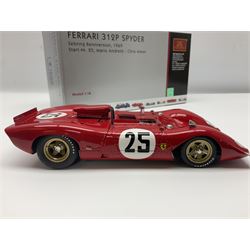 CMC 1:18 Scale Model of a Ferrari 312P Spyder 'Sebring Rennversion, 1969, Start-Nr. 25, Mario Andretti / Chris Amon'; manufactured by CMC Exclusive Modelle; No. M-095. Serie Nr. 1365 with certificate. Fully constructed and out of box with original box, accessories, packaging and paperwork.