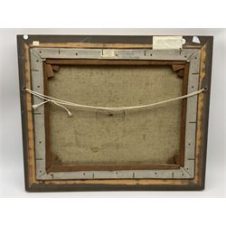 Alan Longmuir (British exh.1933-1960): 'Through the Conservatory', oil on canvas signed and dated 1950, titled verso 39cm x 49cm