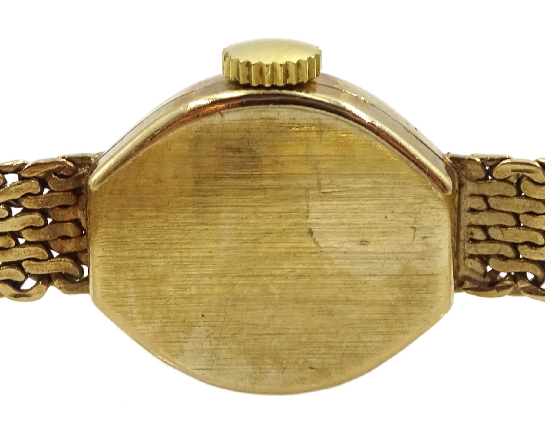 Omer 9ct gold ladies manual wind wristwatch, hallmarked