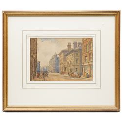 Wilfried René Wood (British 1888-1976): Manchester Street Scene, watercolour signed 18.5cm x 27cm