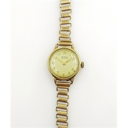  Buren Grand Prix Swiss gold wristwatch, on Bonklip gold bracelet hallmarked 9ct approx 20.6gm gross  