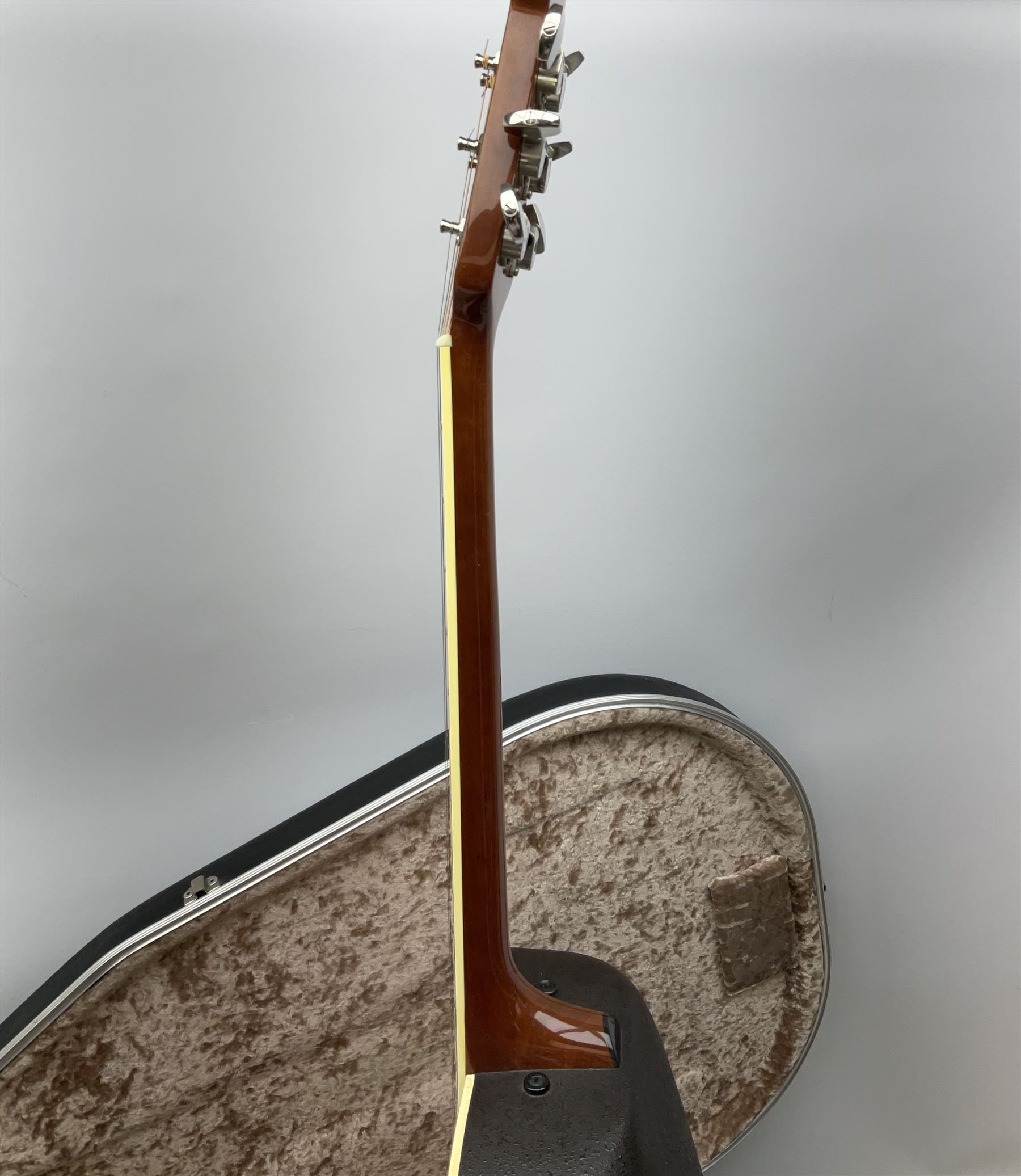 Ovation Ultra Series Model No.1512 electro acoustic guitar, 1980s/90s with textured black bowl back, natural spruce top and mahogany neck, serial no.232916 L104cm; in Hiscox Liteflite case with GuitarKes Workshop set-up and service certificate date October 2021
