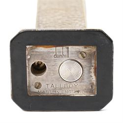 Dunhill Tallboy silver-plated table lighter, planished case, with instruction manual, H11cm