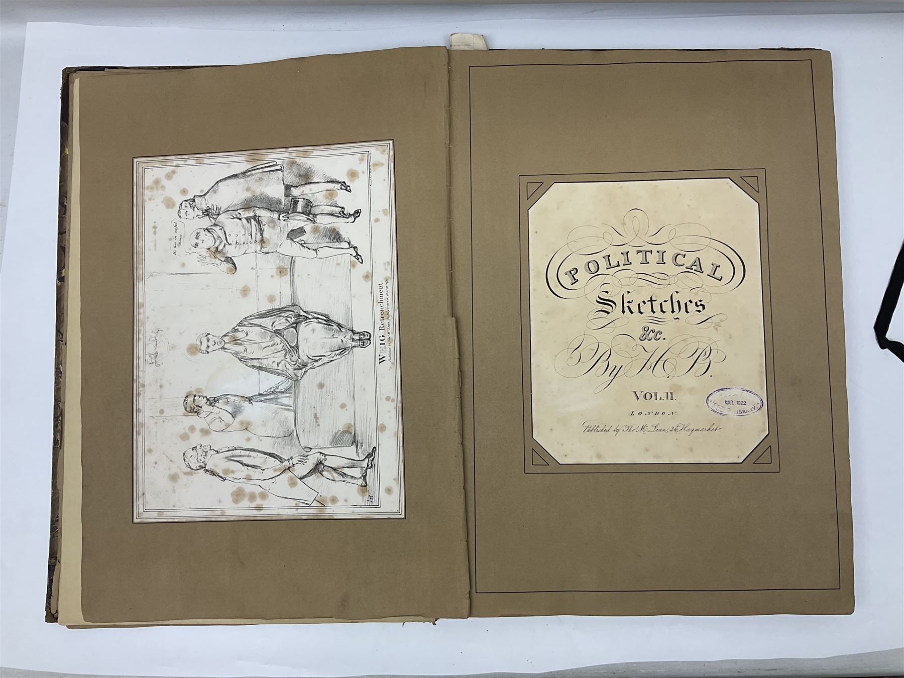 Doyle, John, pseud. H.B.; Political Sketches by H. B., volume 2 (only), published Thos. McLean, circa 1832, and a folio of loose sketches