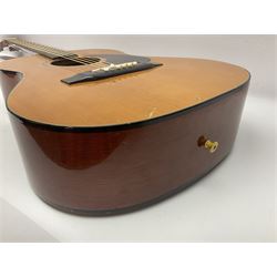 Harmony Model H6360 acoustic guitar in mahogany with spruce top, L103cm overall; and 1970s B&M (Barnes & Mullins) Concert Grande acoustic guitar, L101.5cm overall; each in hard carrying case (2)