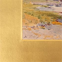 Arthur Tucker (British 1864-1929): 'Ben Nevis from Corpach' and 'Laugharne Castle - Carmarthenshire', two watercolours signed, one titled on the mount, the other titled verso, max 30.5cm x 46cm (2) (unframed)
