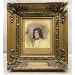 Ralph Reuben Stubbs (Scarborough 1824-1879): 'The Hermit', gouache signed and inscribed on the mount 15cm x 14cm