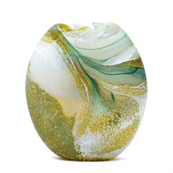 Pair of Lesley Ann Clarke (Contemporary) studio glass vases, incised signature to base, H15cm 