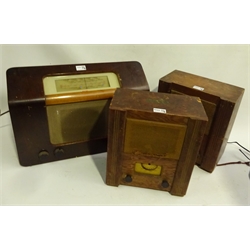  Five wooden cased mains radios - Murphy Type AD32, G.E.C. Type B.C.5639, Murphy Type UI68, two A.C. Wartime Civilian Receivers and Whiteley Stentorian walnut cased speaker (6)  