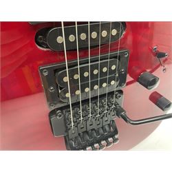 Maverick HSH rock guitar with Floyd Rose tremolo, L100cm overall; in soft carrying case.