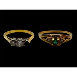 Two 18ct gold stone set rings