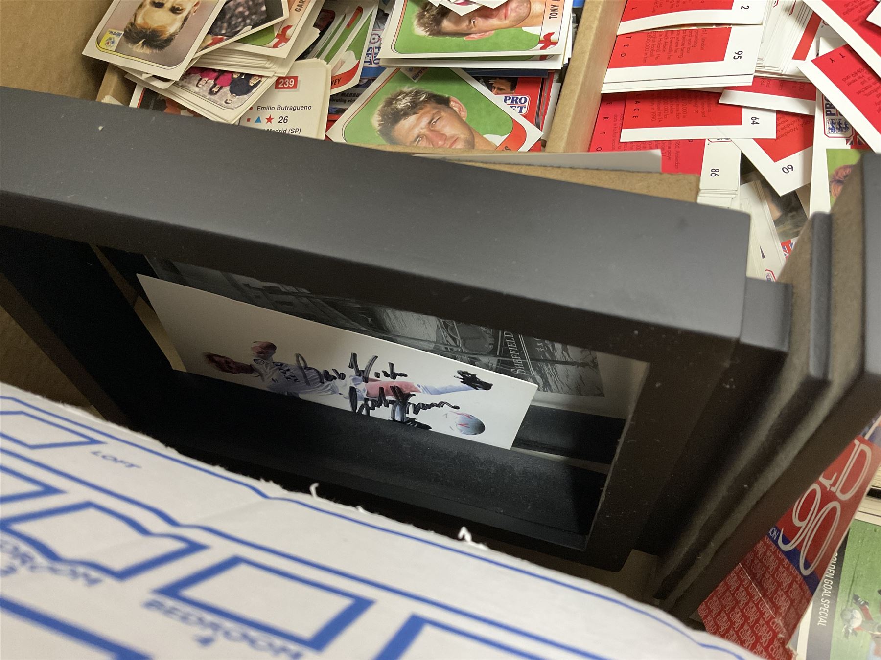 Football  - Quantity of 1990s Merlin trade stickers, 1990s Pro Set football cards and Orbis World Cup 90 stickers, together with a signed photograph of Gordon Strachan