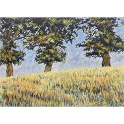 Paul Blackwell (Yorkshire Contemporary): 'The Three Trees', acrylic signed and dated '05, titled verso 29cm x 40cm  
Notes: Paul lives in Whitby and is a member of the Fylingdales Group of artists