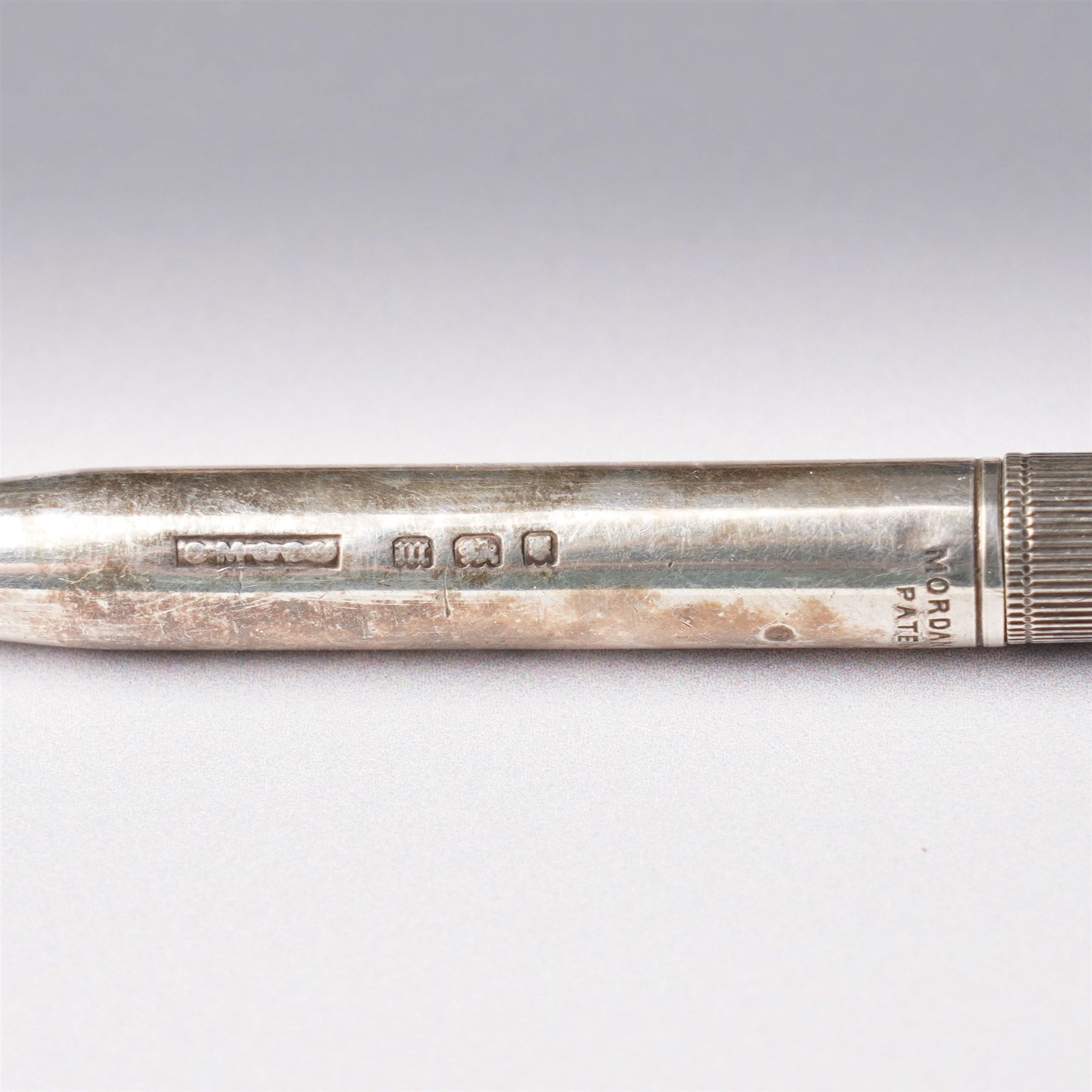 Set of six bead edge silver teaspoons Birmingham 1929-1933,  single teaspoon and a Mordan Everpoint silver pencil