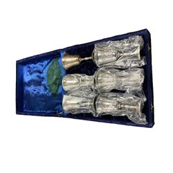 Oneida canteen, together with silver plated goblets, Poole dish, glass decanter and other collectables 