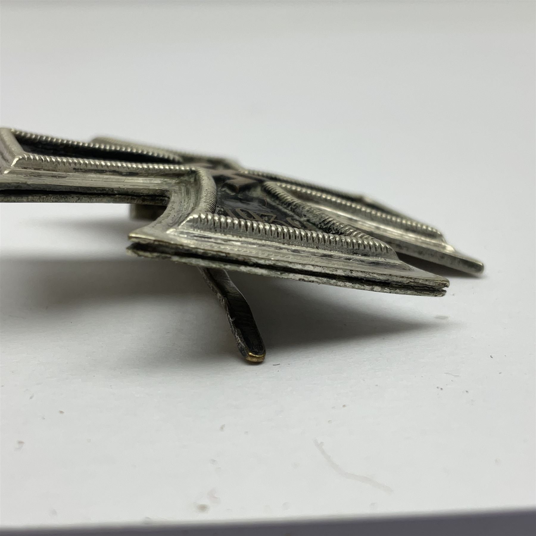 WW2 German Iron Cross first class with pin back; crudely scratched 1.2.42 verso