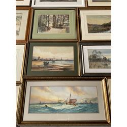 Collection of early 20th century watercolours, artists including Robert Thorne Waite, George Graham, Kershaw Schofield, Joseph Pighills, Max Ludby, Tom Campbell, Robert Winchester Fraser, Thomas Sidney, Robert Winchester Fraser, Cuthbert Crowley, J Hill, etc
