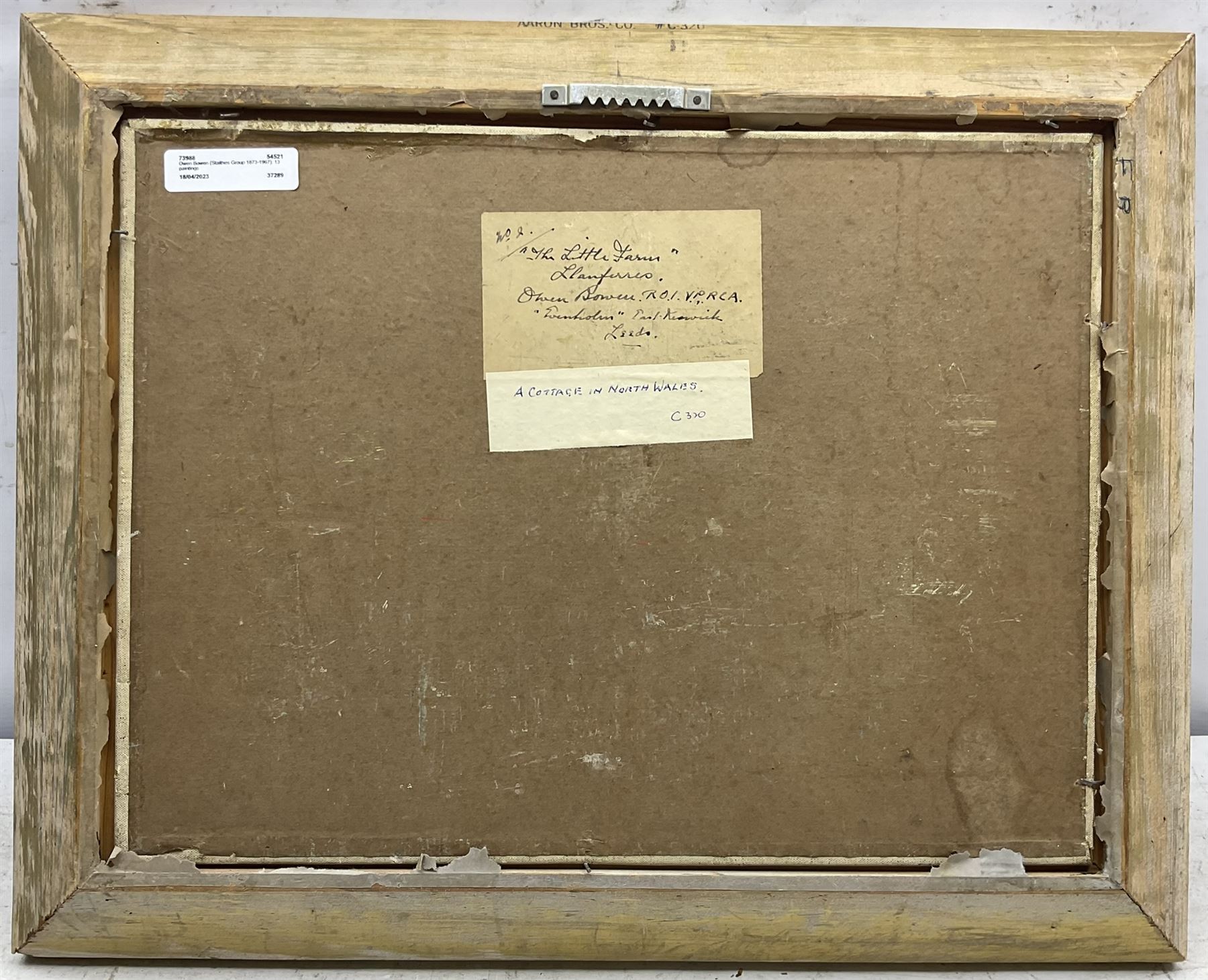 Owen Bowen (Staithes Group 1873-1967): 'The Little Farm - Llanferres' North Wales, oil on canvas board signed, original title label verso 30cm x 40cm