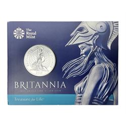 The Royal Mint United Kingdom 2015 fine silver fifty pounds coin, housed on card