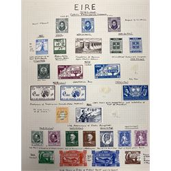 Irish Free State King George V and later stamps, including various 1922 overprints, 1939 issues including blocks of four, 1948 air post stamps etc, housed on pages