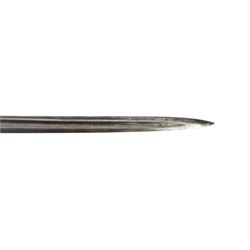 French 1837 pattern officers sword, 70cm single edged blade, with pierced brass hilt, ribbed grip, with brass mounted leather scabbard, L85cm
