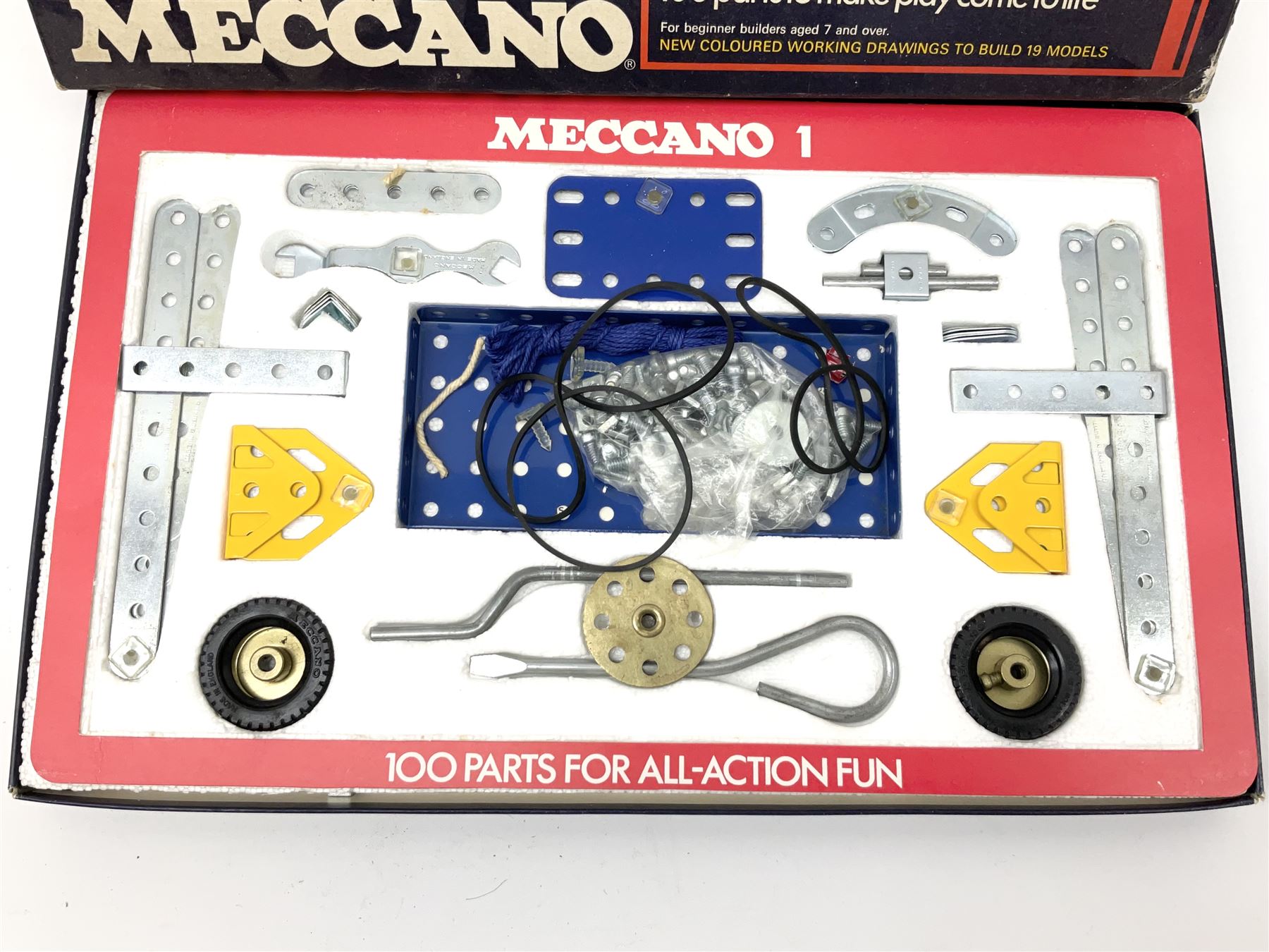 Meccano - 4M Motorised Set with instruction booklet and paperwork; No.1 Set; and No.1 Clockwork Motor; all boxed (3)