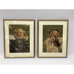 A series of five Pears character prints depicting a personification of the senses, including 'Feeling', 'Smelling', 'Hearing', 'Tasting' and 'Seeing', depicting gentlemen of various occupations, offset lithographic prints 28cm x 20cm (5)