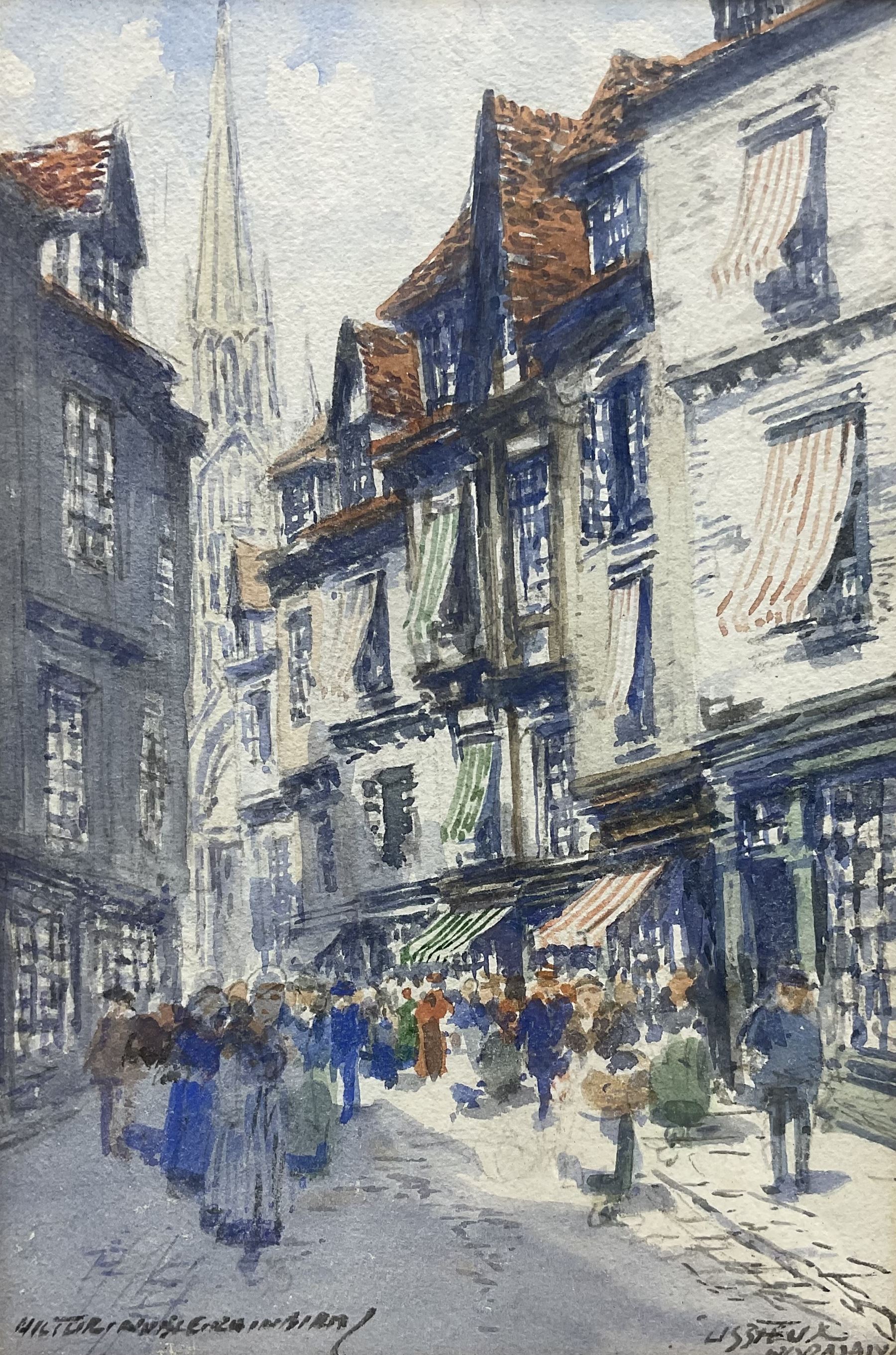 Victor Noble Rainbird (British 1887-1936): Street in 'Normandy', watercolour signed and titled 22cm x 15cm