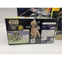 Star Wars - The Power of the Force - Electronic X-Wing Fighter; Rancor and Luke Skywalker; Bantha and Tusken Raider; Jabba the Hutt and Han Solo; and Ronto and Jawa; all in sealed boxes (5)