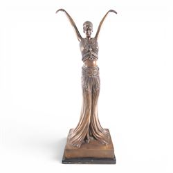 After Chiparus three Art Deco figures modelled dances, H60cm 