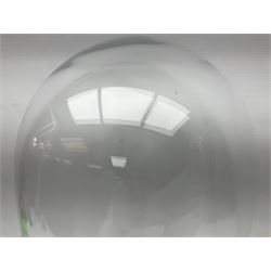 Large glass dome upon circular base, H63cm